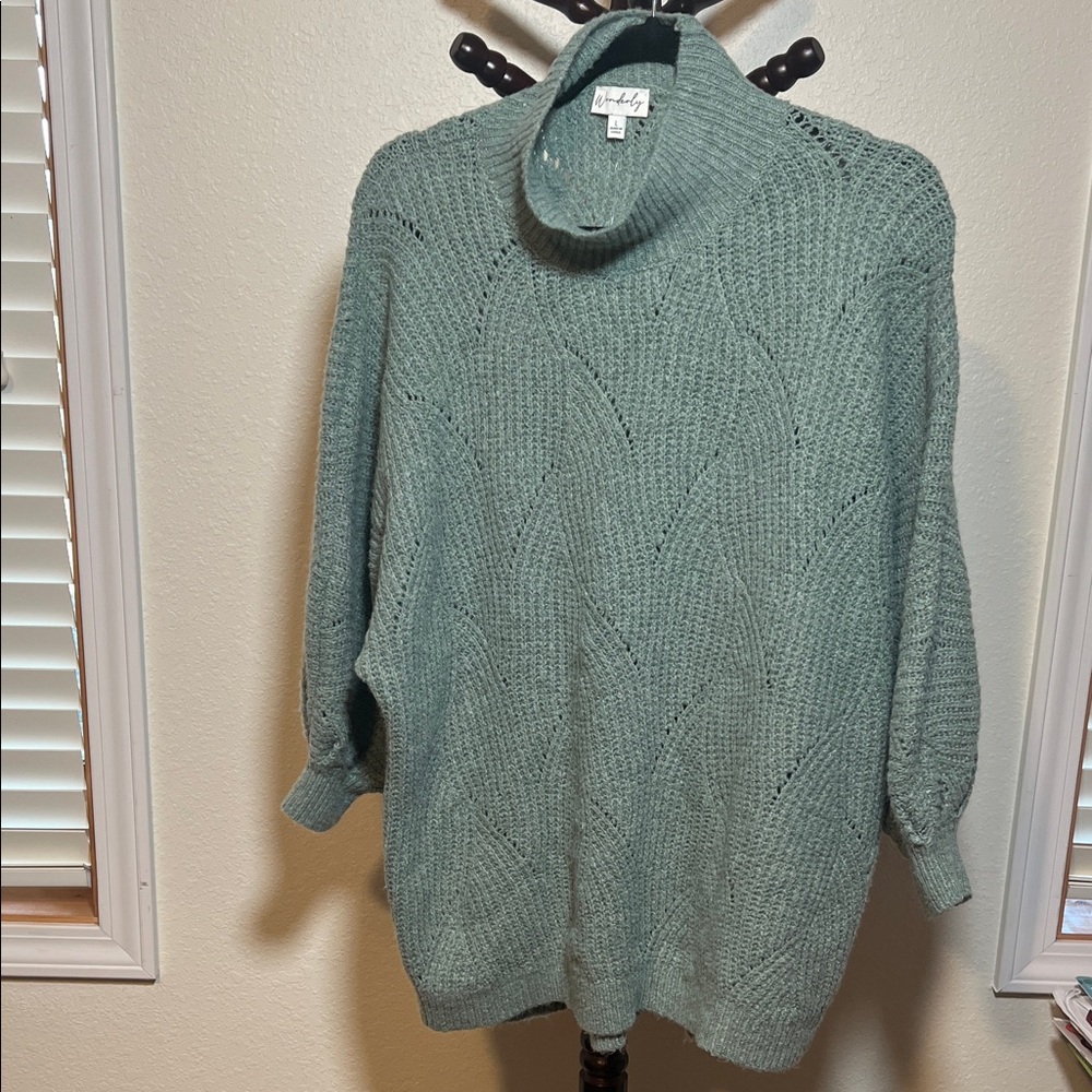 Wonderly Cowl Neck Sweater in Sage Frost
